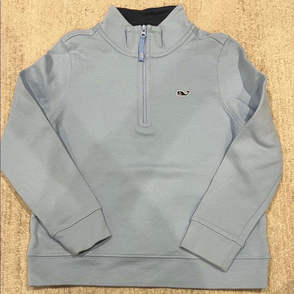 Vineyard Vines Kids Light Blue Half-Zip Sweater